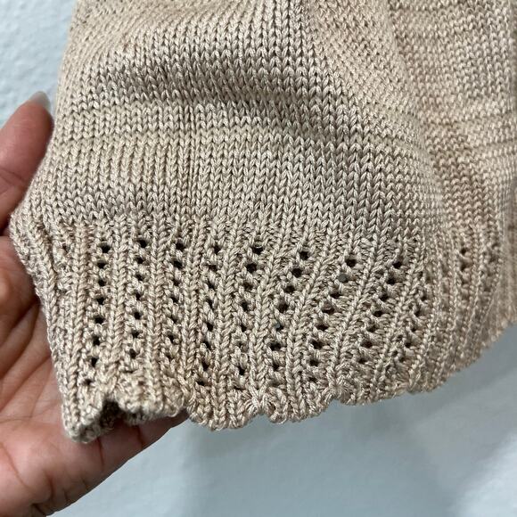 Knitted Crochet Tank Top - Beige Y2K Layering Piece Size Medium - Picture 7 of 7